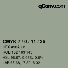 カラーコード: CMYK 7 / 0 / 11 / 36 | qconv.com