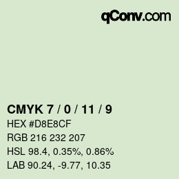 カラーコード: CMYK 7 / 0 / 11 / 9 | qconv.com