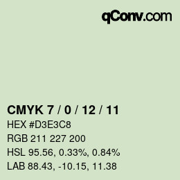 颜色代码: CMYK 7 / 0 / 12 / 11 | qconv.com