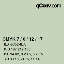 颜色代码: CMYK 7 / 0 / 12 / 17 | qconv.com