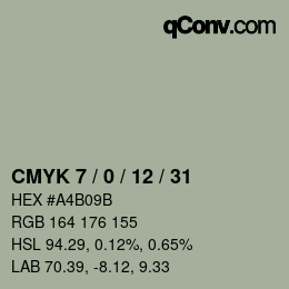 カラーコード: CMYK 7 / 0 / 12 / 31 | qconv.com