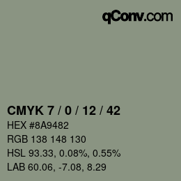 Color code: CMYK 7 / 0 / 12 / 42 | qconv.com