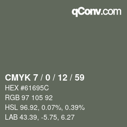 Color code: CMYK 7 / 0 / 12 / 59 | qconv.com