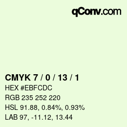 Color code: CMYK 7 / 0 / 13 / 1 | qconv.com
