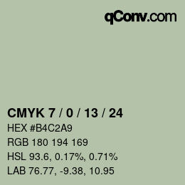カラーコード: CMYK 7 / 0 / 13 / 24 | qconv.com