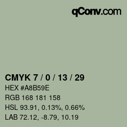 颜色代码: CMYK 7 / 0 / 13 / 29 | qconv.com