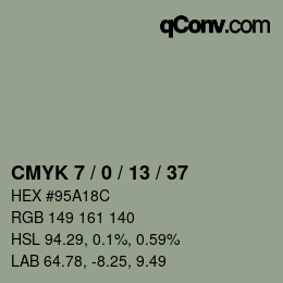 カラーコード: CMYK 7 / 0 / 13 / 37 | qconv.com