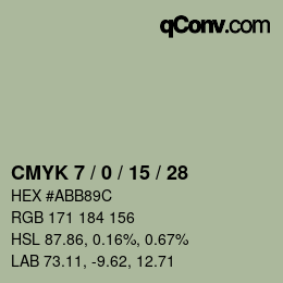 颜色代码: CMYK 7 / 0 / 15 / 28 | qconv.com