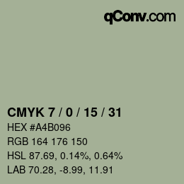 Color code: CMYK 7 / 0 / 15 / 31 | qconv.com