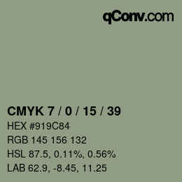 Color code: CMYK 7 / 0 / 15 / 39 | qconv.com