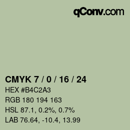 颜色代码: CMYK 7 / 0 / 16 / 24 | qconv.com