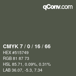 Color code: CMYK 7 / 0 / 16 / 66 | qconv.com
