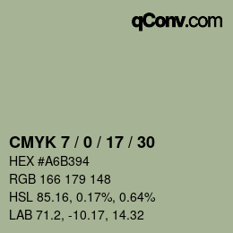 Código de color: CMYK 7 / 0 / 17 / 30 | qconv.com