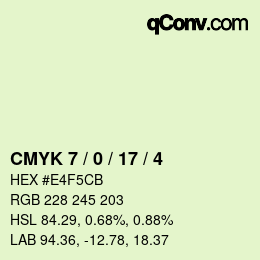 Color code: CMYK 7 / 0 / 17 / 4 | qconv.com