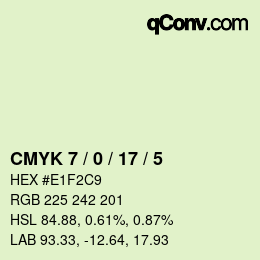 Color code: CMYK 7 / 0 / 17 / 5 | qconv.com