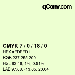 Color code: CMYK 7 / 0 / 18 / 0 | qconv.com