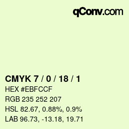 Color code: CMYK 7 / 0 / 18 / 1 | qconv.com