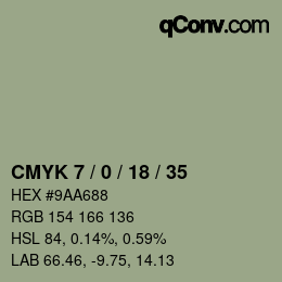 Código de color: CMYK 7 / 0 / 18 / 35 | qconv.com