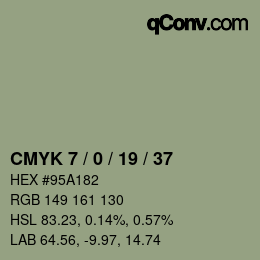 カラーコード: CMYK 7 / 0 / 19 / 37 | qconv.com