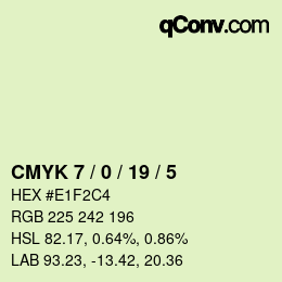 Color code: CMYK 7 / 0 / 19 / 5 | qconv.com