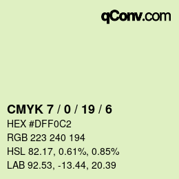 Color code: CMYK 7 / 0 / 19 / 6 | qconv.com