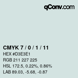 カラーコード: CMYK 7 / 0 / 1 / 11 | qconv.com