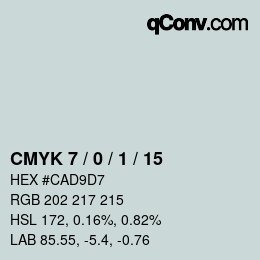 颜色代码: CMYK 7 / 0 / 1 / 15 | qconv.com