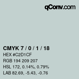 颜色代码: CMYK 7 / 0 / 1 / 18 | qconv.com