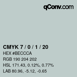 颜色代码: CMYK 7 / 0 / 1 / 20 | qconv.com