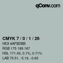 カラーコード: CMYK 7 / 0 / 1 / 26 | qconv.com
