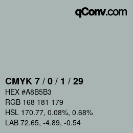 Color code: CMYK 7 / 0 / 1 / 29 | qconv.com