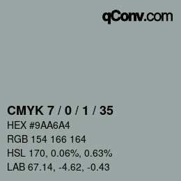 颜色代码: CMYK 7 / 0 / 1 / 35 | qconv.com