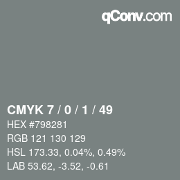 Color code: CMYK 7 / 0 / 1 / 49 | qconv.com