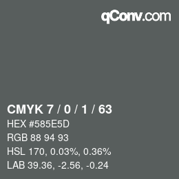 カラーコード: CMYK 7 / 0 / 1 / 63 | qconv.com
