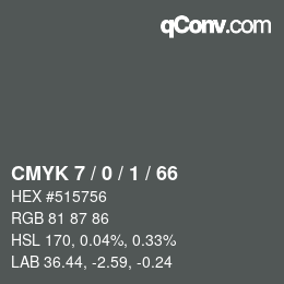 カラーコード: CMYK 7 / 0 / 1 / 66 | qconv.com