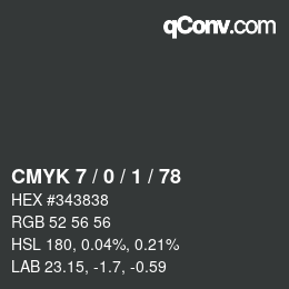 カラーコード: CMYK 7 / 0 / 1 / 78 | qconv.com