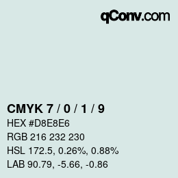 Color code: CMYK 7 / 0 / 1 / 9 | qconv.com