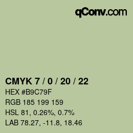 Color code: CMYK 7 / 0 / 20 / 22 | qconv.com