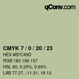 カラーコード: CMYK 7 / 0 / 20 / 23 | qconv.com