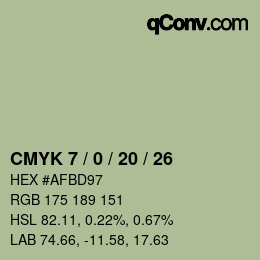 Color code: CMYK 7 / 0 / 20 / 26 | qconv.com