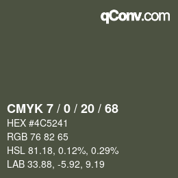 Color code: CMYK 7 / 0 / 20 / 68 | qconv.com