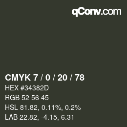 Color code: CMYK 7 / 0 / 20 / 78 | qconv.com