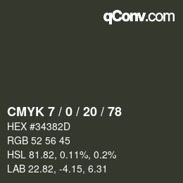 Color code: CMYK 7 / 0 / 20 / 78 | qconv.com