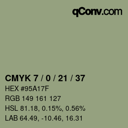 Farbcode: CMYK 7 / 0 / 21 / 37 | qconv.com