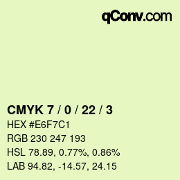Color code: CMYK 7 / 0 / 22 / 3 | qconv.com