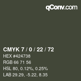 Código de color: CMYK 7 / 0 / 22 / 72 | qconv.com