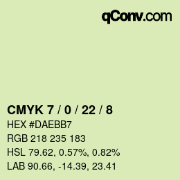 Color code: CMYK 7 / 0 / 22 / 8 | qconv.com