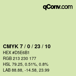 カラーコード: CMYK 7 / 0 / 23 / 10 | qconv.com