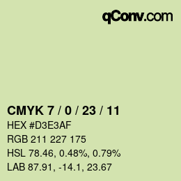 カラーコード: CMYK 7 / 0 / 23 / 11 | qconv.com