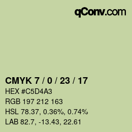 カラーコード: CMYK 7 / 0 / 23 / 17 | qconv.com